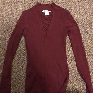Maroon long sleeve shirt